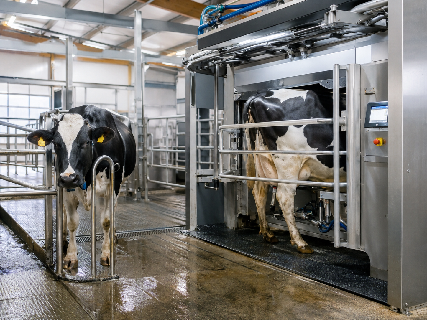 Modern Dairy Barn Feeding Scene – 07